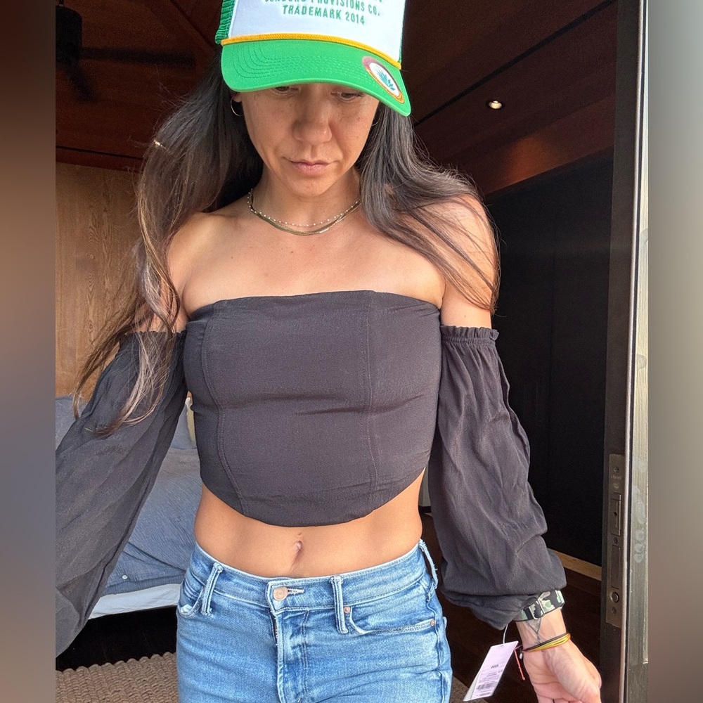 Wild Fable Elegant Black Off-Shoulder Blouse